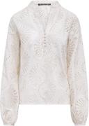 Label Dot Blouse Anneke met broderie anglaise Off White dames