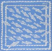 Fabienne Chapot Sjaal School Of Fishes Blauw dames