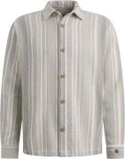 Cast Iron Overhemd Twill Slub Strip Crème heren