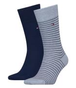 Tommy Hilfiger Sokken Men Small Stripe Sock 2-Pack Blauw