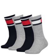 Tommy Hilfiger Sokken Kids Flag 4-Pack Grijs