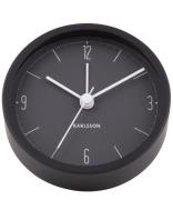 Karlsson Wekkers Alarm Clock Numbers and Lines Iron Zwart