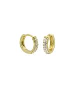 Hoops Wide Zirconia Goldplated