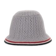 Grijze Hoed van Wolmix met Tricolor Patroon Thom Browne , Gray , Dames