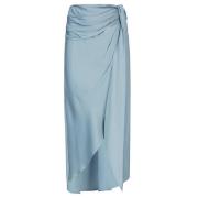 Blauwe Gedrapeerde Satijnen Midi Rok Simkhai , Blue , Dames