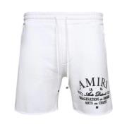 Witte katoenen shorts met elastische taille en Arts District-print Ami...