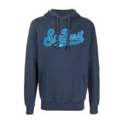 Logo-Patch Katoenen Hoodie met Voorzak MC2 Saint Barth , Blue , Heren