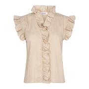 Top met Ruches Co'Couture , Beige , Dames