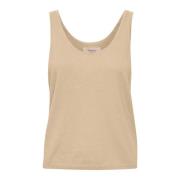 Mouwloze top in warm zand voor vrouwen Part Two , Beige , Dames