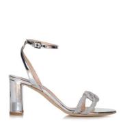 Zilveren Hoge Hak Sandalen met Swarovski Ninalilou , Gray , Dames