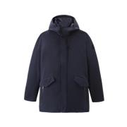 Blauwe Jassen met Afneembare Capuchon Woolrich , Blue , Heren