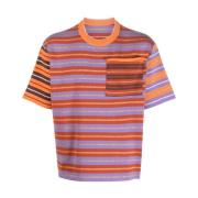 Multicolor Gestreept T-Shirt Jacquemus , Orange , Heren