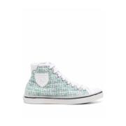 Groene Logo Patch Sneakers Saint Laurent , Green , Dames