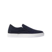 Blauwe Suède Slip-On Sneakers Scarosso , Blue , Heren