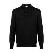 Wollen Polo Shirt, Regular Fit Lardini , Black , Heren