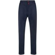 Elastische broek met rechte pijpen Kiton , Blue , Heren