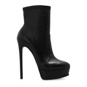 ‘Flora’ platform enkellaarzen Casadei , Black , Dames