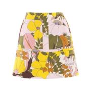 Retro Patch Pocket Mini Rok La DoubleJ , Multicolor , Dames