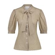 Beige Melange Technische Jersey Blouse Jane Lushka , Beige , Dames