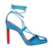 Turquoise Satijnen Hoge Hak Sandalen The Attico , Blue , Dames