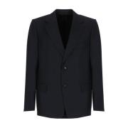 Stijlvolle Zwart Marineblauw Wol en Kasjmier Jas Lanvin , Black , Here...