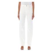 Witte Twisted Denim Jeans - Damesmode Lanvin , White , Dames