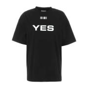 Zwart katoen Oversize T-shirt Vtmnts , Black , Dames