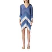 Oneindig Blauwe Gebreide Jurk met Franjes - XS Twinset , Blue , Dames