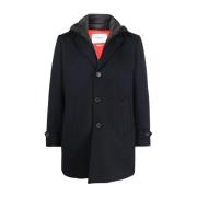 Single-Breasted Coats Paltò , Black , Heren