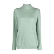 Natuurlijke Salie Turtle-Neck Sweater Twinset , Green , Dames