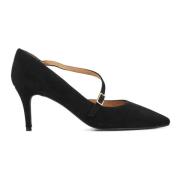 Zwarte Suède Pumps met Puntige Neus Lina Locchi , Black , Dames