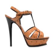 Hoge hak sandalen Saint Laurent , Brown , Dames