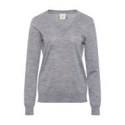 Gezellig en stijlvol -hals gebreide kleding Heartmade , Gray , Dames