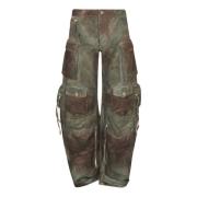 Camouflage Cargo Jeans The Attico , Green , Dames