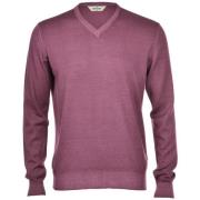 trui v-hals Gran Sasso , Purple , Heren