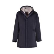 Zachte Cashmere/Wollen Parka, Waterafstotend Gimo's , Blue , Heren