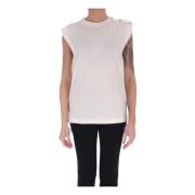 Witte mouwloze top met zijknopen Liviana Conti , White , Dames