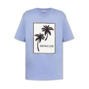 T-shirt Moncler , Blue , Dames