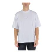 Heren T-shirt met Opvallend Logo Marni , White , Heren