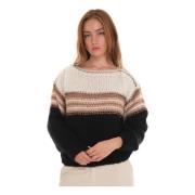 Kabelgebreide Bootnek Pullover Liu Jo , Beige , Dames