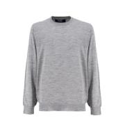 Wollen Crew-Neck Sweater Fedeli , Gray , Heren