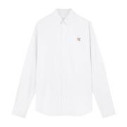 Witte Overhemd met Button-Down Kraag Maison Kitsuné , White , Heren