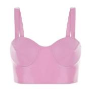 Rubber Crop-Top Maison Margiela , Pink , Dames