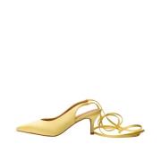 Elegant Tie-Up Pump Satin Shoe the Bear , Yellow , Dames