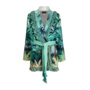 Bohemian Groene Kasjmier Cardigan Alanui , Green , Dames