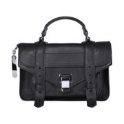 Zwarte Leren Schoudertas met Draaisluiting Proenza Schouler , Black , ...