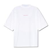 T-shirt met logo Marni , White , Dames