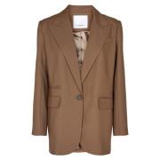 Oversized Bruine Blazer Jas Co'Couture , Brown , Dames