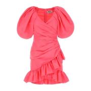 Koraal polyester mini -jurk Msgm , Pink , Dames