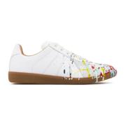 Witte en Multikleur Paint Splatter Sneakers Maison Margiela , White , ...